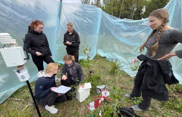 Saaremaa Gümnaasiumi õpilased metsas
