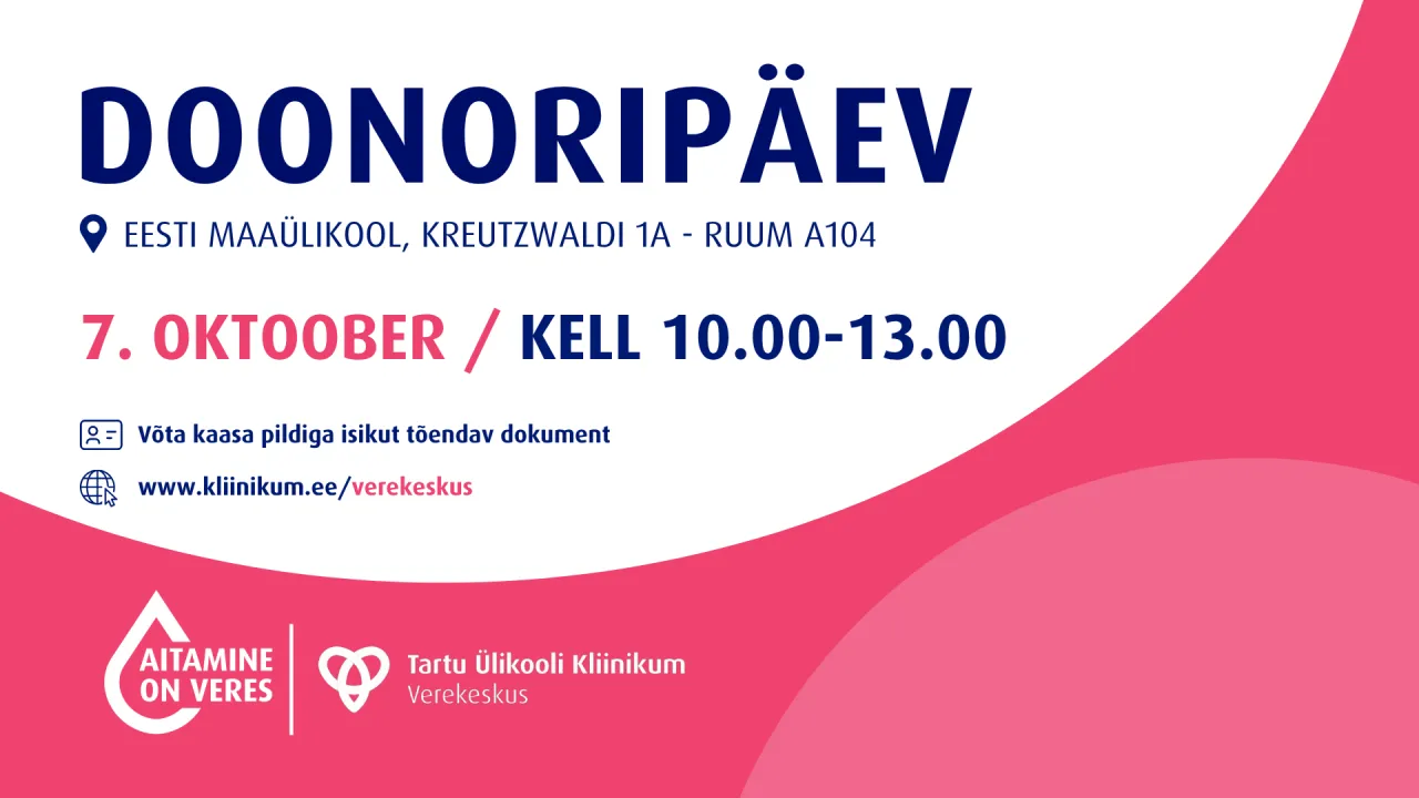 Doonoripäev toimub 7, oktoobril kell 10-13 maaülikooli spordihoones