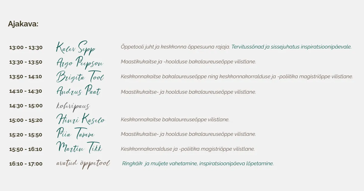 vilistlaspäeva esinejate kava
