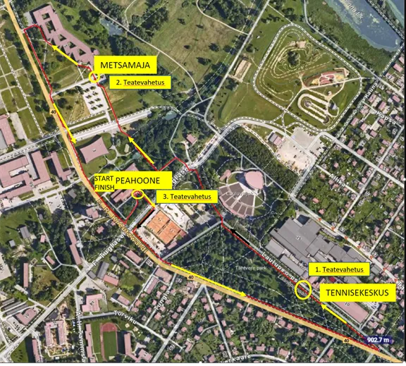 Kaart, kus on näha Tähtvere piirkond