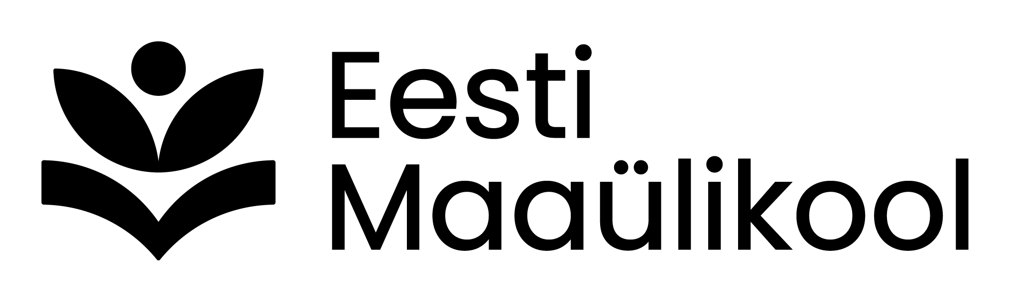 Eesti Maaülikooli horisontaalne must-valge logo