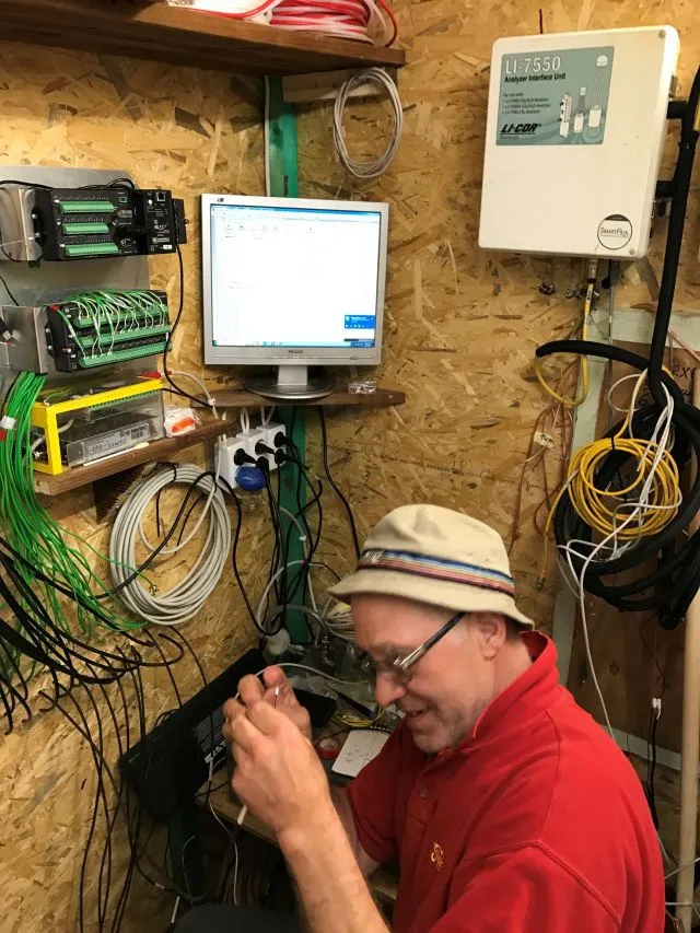 Mart setting up equiment for measurements