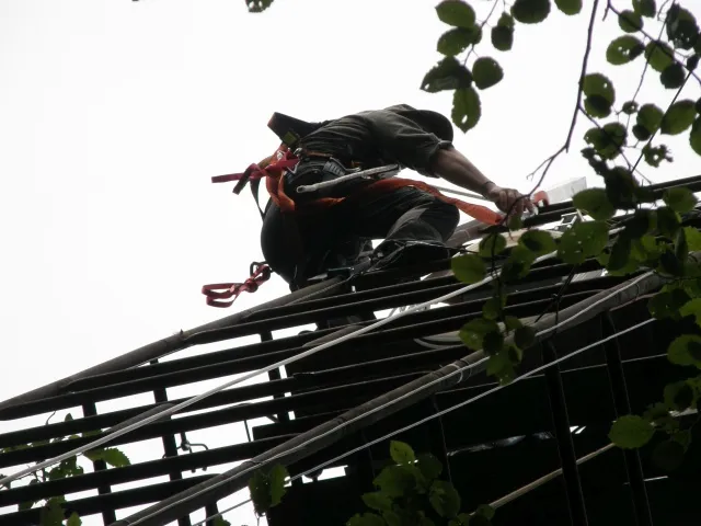Steffen in the top of the measuremetn tower