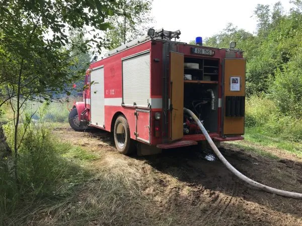 Fire engine to water soil in the forest